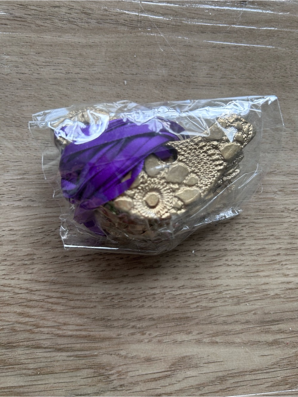 Gold Decorative Bird Ornaments with Purple Ribbon (Set of 6) - Picture 2 of 2